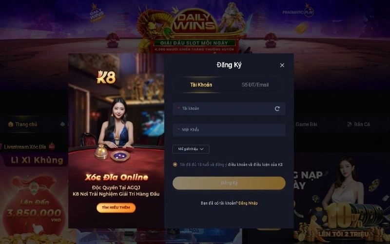 Tổng quan về đăng ký K8BET